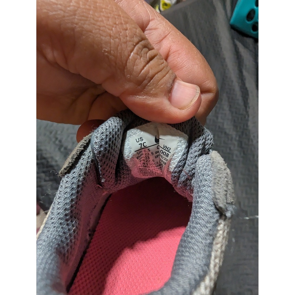 Nike Air Max 90‎ Toddler Sneakers Gray Pink Casual Athletic Shoes SZ 7 - Picture 5 of 5